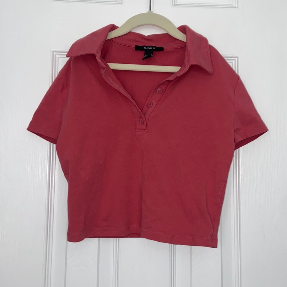 Forever 21 Cropped Polo Top